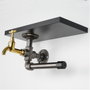 Hanah Home Boruraf240 Portarrollos de Papel Higiénico Industrial MDF Negro y Plata